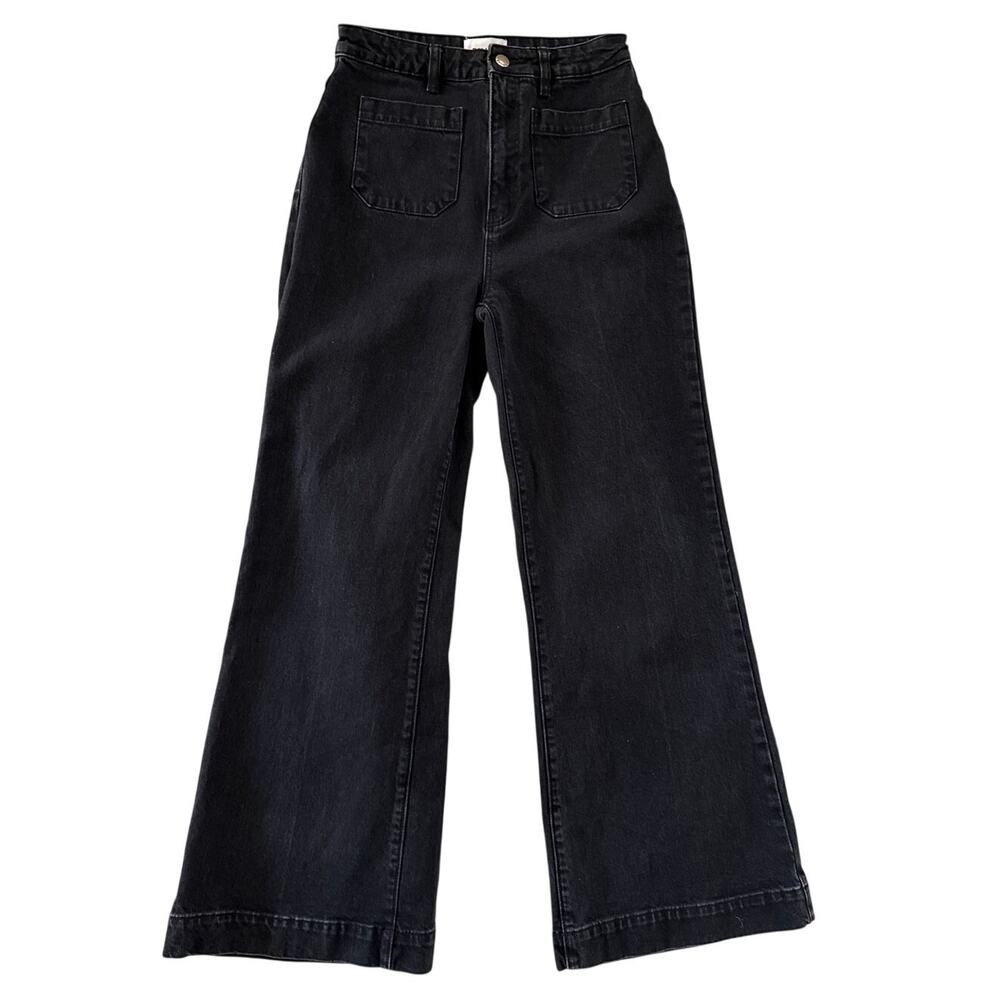 Rolla's High Rise Wide Leg Black Denim Jeans Size 28